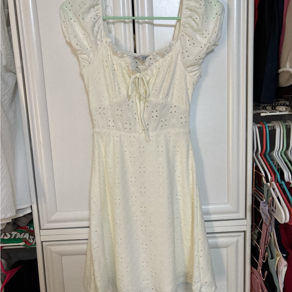 Forever 21 Cream Ruched Mini Dress for Weddings